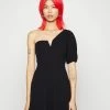 WAL G. ZALORA ONE SLEEVE SKATER DRESS - Jersey Dress - Black