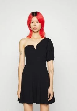 WAL G. ZALORA ONE SLEEVE SKATER DRESS - Jersey Dress - Black