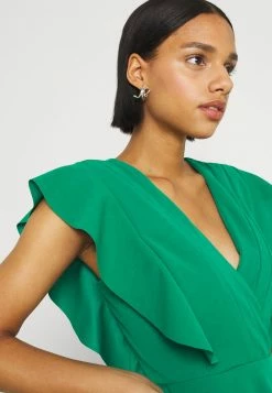 WAL G. LAUREN FRILL SLEEVE SKATER DRESS - Jersey Dress - Leaf Green -WAL G. Sales Store 000ba297ab6b464aaa4e576323e820da