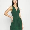 WAL G. NADIA VPLUNGE NECK SKATER DRESS - Cocktail Dress / Party Dress - Forest Green