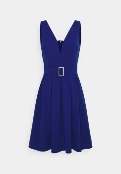 WAL G. DEBBIE BUCKLE SKATER DRESS - Cocktail Dress / Party Dress - Electric Blue -WAL G. Sales Store 012de60350f34e829f3c1b6fa3c5c598