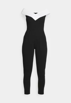 WAL G. JESSIE JAYNE CONTRAST - Jumpsuit - Black/white -WAL G. Sales Store 01714392f9b44a4580b9136aa620ef03