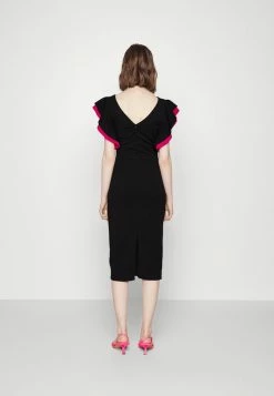 WAL G. KELLY RUFFLE SLEEVE MIDI DRESS - Cocktail Dress / Party Dress - Black/dark Fushia 2 WAL G. KELLY RUFFLE SLEEVE MIDI DRESS - Cocktail Dress / Party Dress - Black/dark Fushia -WAL G. Sales Store 0209d37084474d75802c0ce2564c711e