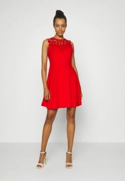 WAL G. ACCESSORIE NECK SKATER DRESS - Cocktail Dress / Party Dress - Red