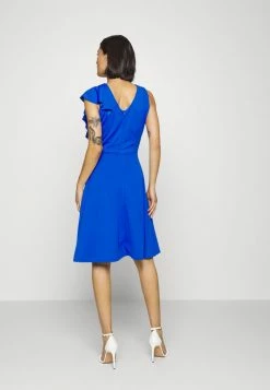 WAL G. BILL RUFFLE SKATER DRESS - Cocktail Dress / Party Dress - Electric Blue -WAL G. Sales Store 05f20a0265c44a2ba55d6dcb503497f8
