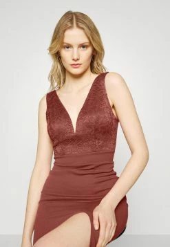 WAL G. V NECK MIDI DRESS - Shift Dress - Dark Mauve Pink -WAL G. Sales Store 0925d61201384f858ccfa83cadc9a47f