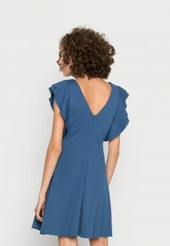 WAL G. LUCIA RUFFLE SLEEVE SKATER DRESS - Jersey Dress - Denim -WAL G. Sales Store 09821a51d5b2440eb7e1990d024d2f31