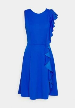 WAL G. BILL RUFFLE SKATER DRESS - Cocktail Dress / Party Dress - Electric Blue -WAL G. Sales Store 09ff606d89464db4bddc6036dfdc199f