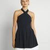 WAL G. MILLY HALTER NECK CONTRAST SKATER DRESS - Cocktail Dress / Party Dress - Navy/white