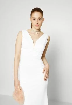 WAL G. WGXZL WEDDING - HENNY V NECK MAXI DRESS - Occasion Wear - White -WAL G. Sales Store 0ca4edfbd6554c5ba14d4e025b3c3806