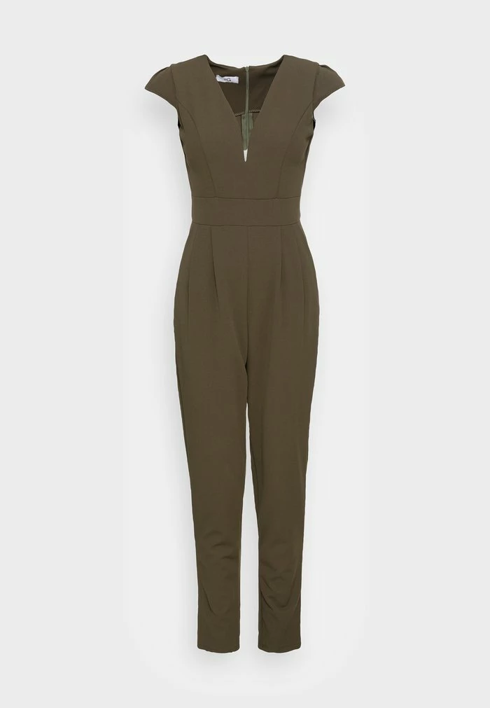 SHORT SLEEVE V NECK - Jumpsuit - khaki green WAL G. SHORT SLEEVE V NECK - Jumpsuit - Khaki Green -WAL G. Sales Store 0d44f09044d74e43b3ab5c171c9d8eb6