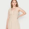 WAL G. JOLENE ASYMMETRIC SKATER DRESS - Jersey Dress - Beige