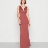 WAL G. TAYLOR V NECK DRESS - Occasion Wear - Dark Mauve Pink