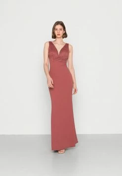 WAL G. TAYLOR V NECK DRESS - Occasion Wear - Dark Mauve Pink