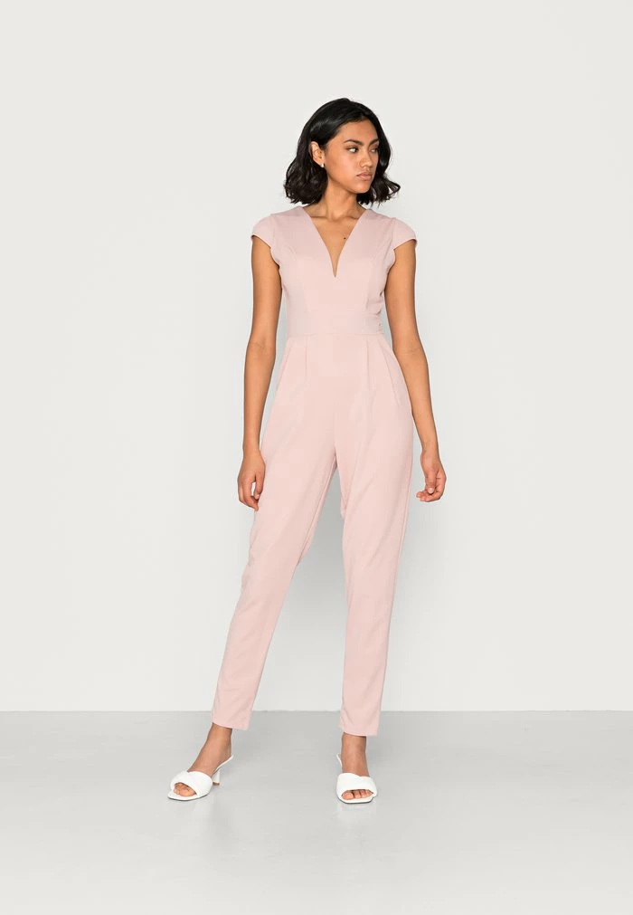 SHORT SLEEVE V NECK - Jumpsuit - blush pink WAL G. SHORT SLEEVE V NECK - Jumpsuit - Blush Pink -WAL G. Sales Store 0f8300d2763845f2ab89da244dbefdb8