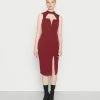 WAL G. LAMMY HALTER NECK MIDI DRESS - Shift Dress - Wine