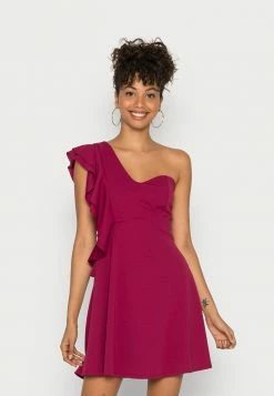 WAL G. ONE SHOULDER SKATER DRESS - Jersey Dress - Magenta