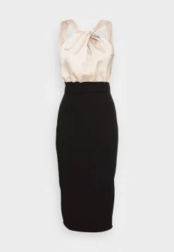 WAL G. MARLA KNOT HALTER MIDI DRESS - Cocktail Dress / Party Dress - Champagne/black -WAL G. Sales Store 14f0ab7e270e4f96b44b95d2fe5bb4f8