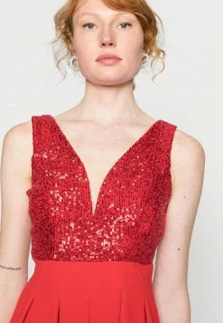 WAL G. PLEATED SEQUIN SKATER DRESS - Cocktail Dress / Party Dress - Red -WAL G. Sales Store 156202e4bb4b494ea50964647b7d9bf1