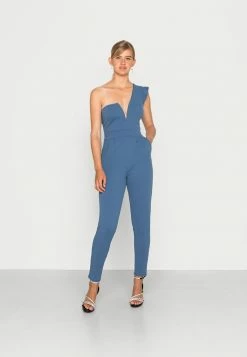 WAL G. MEINE ONE SHOULDER RUFFLE - Jumpsuit - Denim Blue