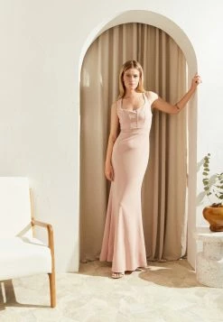 WAL G. WGXZL WEDDING - HARI BONE HEART NECK MAXI DRESS - Occasion Wear - Blush Pink
