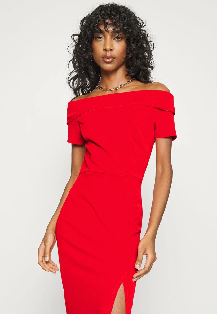 LOVE OFF THE SHOULDER MIDI DRESS - Shift dress - red WAL G. LOVE OFF THE SHOULDER MIDI DRESS - Shift Dress - Red -WAL G. Sales Store 1933afd47a154eefa4f2bff3b5e83783