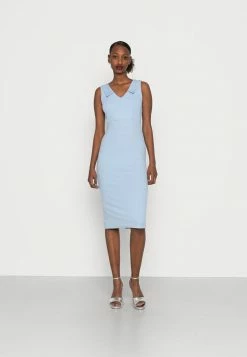 WAL G. MADDISON COLLAR MIDI DRESS - Cocktail Dress / Party Dress - Baby Blue