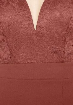 WAL G. V NECK MIDI DRESS - Shift Dress - Dark Mauve Pink -WAL G. Sales Store 1bd1c978e7ea455f8e541d8a9f877d5e