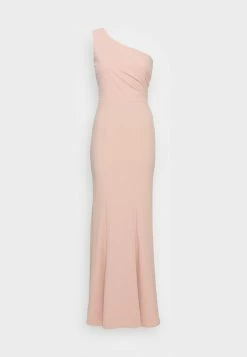 WAL G. WGXZL WEDDING - DREAMY ONE SHOULDER LACE MAXI DRESS - Occasion Wear - Blush Pink -WAL G. Sales Store 1c9ca0cbd80c474d981621209e416e7b