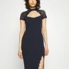 WAL G. LATIFA DETAIL MIDI DRESS - Cocktail Dress / Party Dress - Navy Blue