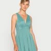WAL G. V NECK SKATER - Cocktail Dress / Party Dress - Sage Green