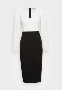 WAL G. BLAKE LONG SLEEVE MIDI DRESS - Shift Dress - Black/white -WAL G. Sales Store 1e9545dba1054cddb28608a1268f220a