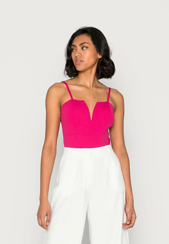 LARISA V NECK BODY SUIT - Top - dark fushia WAL G. LARISA V NECK BODY SUIT - Top - Dark Fushia -WAL G. Sales Store 1f9d296580d44eaa855d3bc38ea254c2