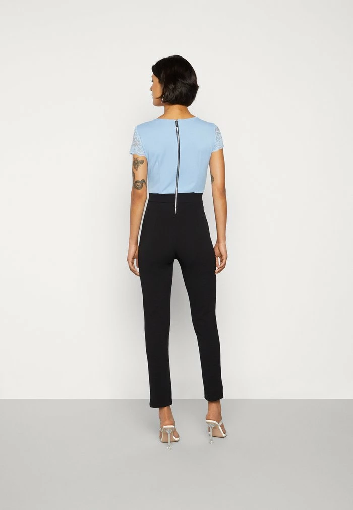TWO TONE - Jumpsuit - black/powder blue WAL G. TWO TONE - Jumpsuit - Black/powder Blue -WAL G. Sales Store 21f7bd0d90514047895d5e172e9fadf9
