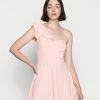 WAL G. ROSIE A-SYMMETRICAL A-LINE MINI DRESS - Jersey Dress - Baby Pink