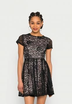 WAL G. BELLE SKATER DRESS - Cocktail Dress / Party Dress - Black/blush Pink