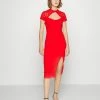 WAL G. LATIFA DETAIL MIDI DRESS - Cocktail Dress / Party Dress - Red