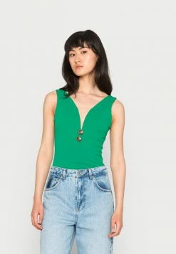 WAL G. TORTOISE BUTTON BODY - Top - Leaf Green