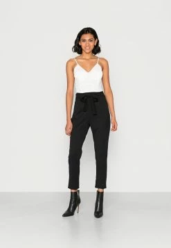 WAL G. APRIL CONTRAST V NECK JUMPSUIT - Jumpsuit - Black/ White