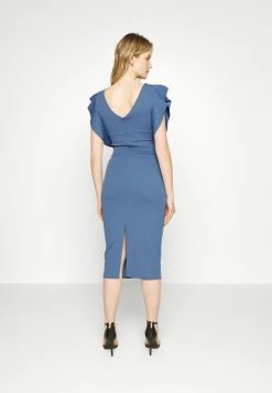 WAL G. DIANA RUFFLE SLEEVE MIDI DRESS - Jersey Dress - Denim 2 WAL G. DIANA RUFFLE SLEEVE MIDI DRESS - Jersey Dress - Denim -WAL G. Sales Store 25bd7032f393473691d2fe117681071e