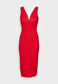 WAL G. V NECK MIDI DRESS - Shift Dress - Red -WAL G. Sales Store 2b1010cfbb754c45b0c6d9fe83a9c1fa