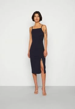 WAL G. STRAPPY SQUARE NECK MIDI DRESS - Shift Dress - Navy Blue