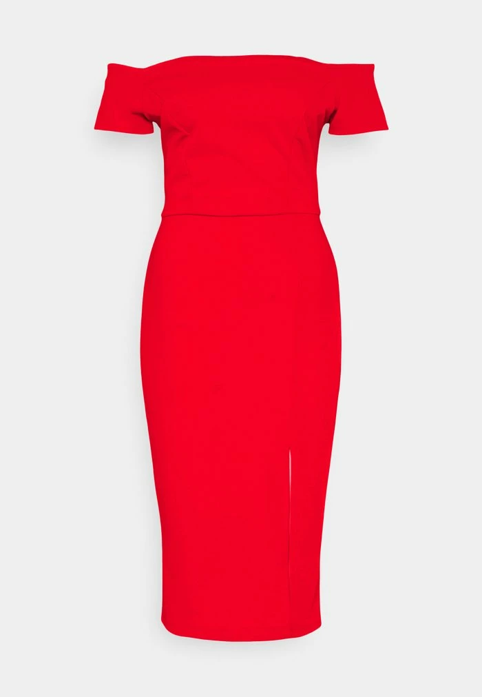 LOVE OFF THE SHOULDER MIDI DRESS - Shift dress - red WAL G. LOVE OFF THE SHOULDER MIDI DRESS - Shift Dress - Red -WAL G. Sales Store 32b2f835363244d6a243afb8f0e63758