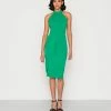 WAL G. BRANDIZIP BACK RUFFLE MIDI DRESS - Cocktail Dress / Party Dress - Leaf Green