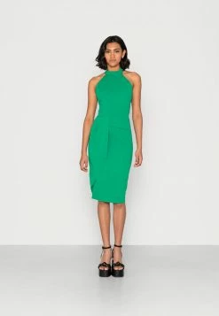 WAL G. BRANDIZIP BACK RUFFLE MIDI DRESS - Cocktail Dress / Party Dress - Leaf Green