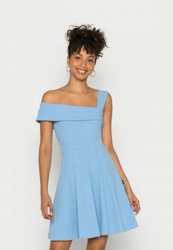 WAL G. NOELLE OFF THE SHOULDER SKATER DRESS - Cocktail Dress / Party Dress - Cornflower Blue