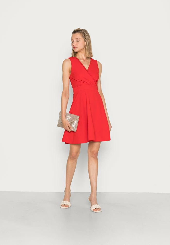 VERA V NECK SCALLOP DETAIL SKATER DRESS - Cocktail dress / Party dress - red WAL G. VERA V NECK SCALLOP DETAIL SKATER DRESS - Cocktail Dress / Party Dress - Red -WAL G. Sales Store 3ca20635d8b34abd9b2cae31c85bf57c