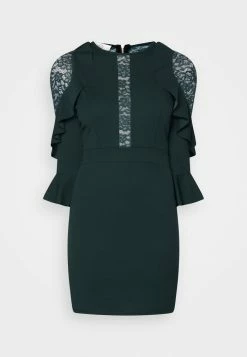 WAL G. MARLEE FRILL DRESS - Cocktail Dress / Party Dress - Forest Green -WAL G. Sales Store 3f7e485f47cf4d648882c22eab92c2d3