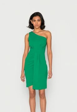 WAL G. MILANA ONE SHOULDER PLEAT DRESS - Cocktail Dress / Party Dress - Leaf Green