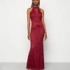 WAL G. HIGH NECK MAXI - Occasion Wear - Berry Wine